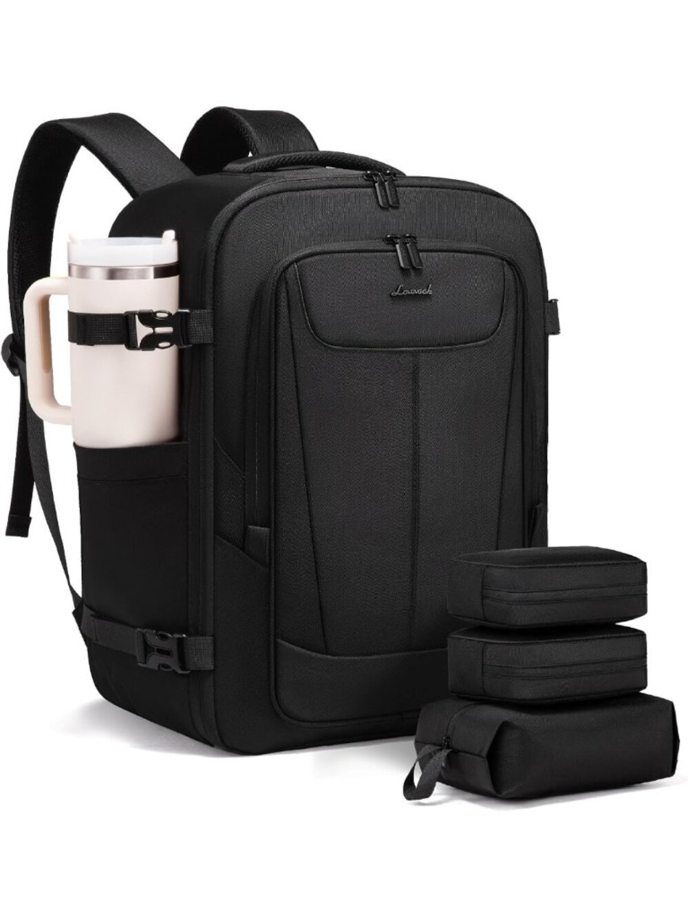 Spacious 40L Travel Backpack with Packing Cubes, Fits 17.3" Laptop, Water